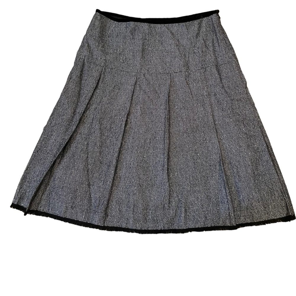 NWT Michael Kors Virgin Wool and Silk Pleated Gray Skirt Size 10